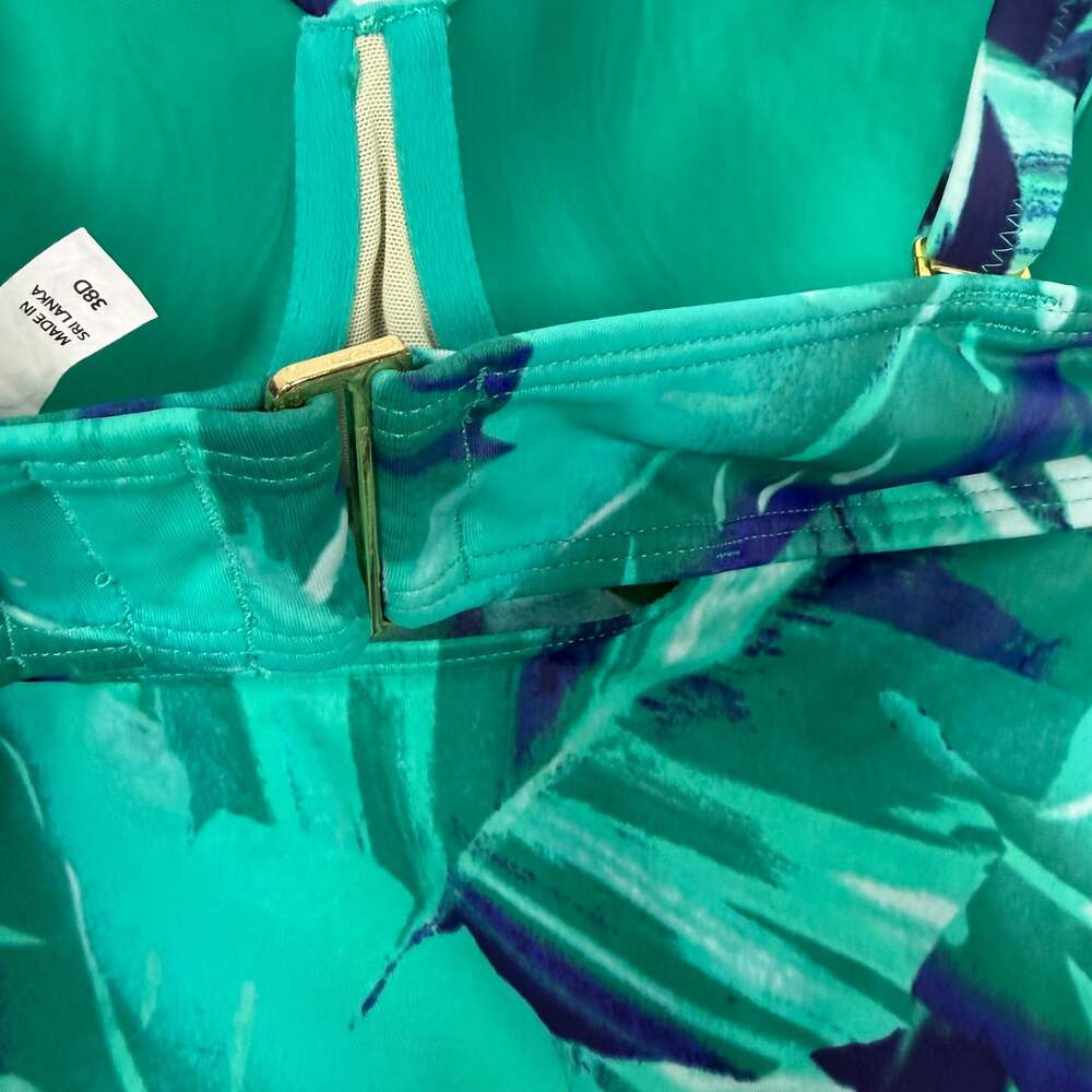 Soma Tropical Leaf Print Underwire Tankini Swim Top 38D - Picture 5 of 9